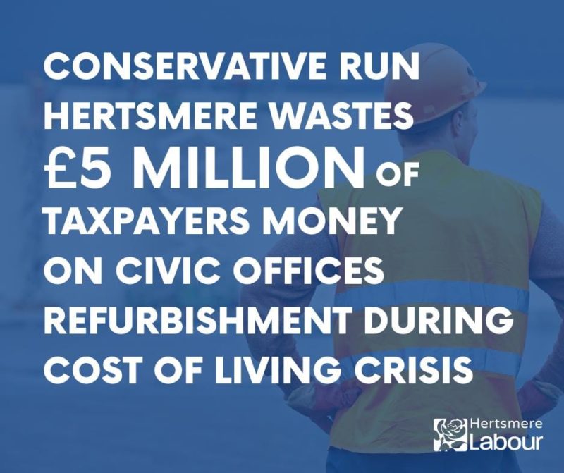 Hertsmere Labour respond to the wasted money with a social media press release
