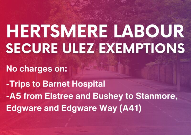 Hertsmere Labour secure ULEZ exemptions